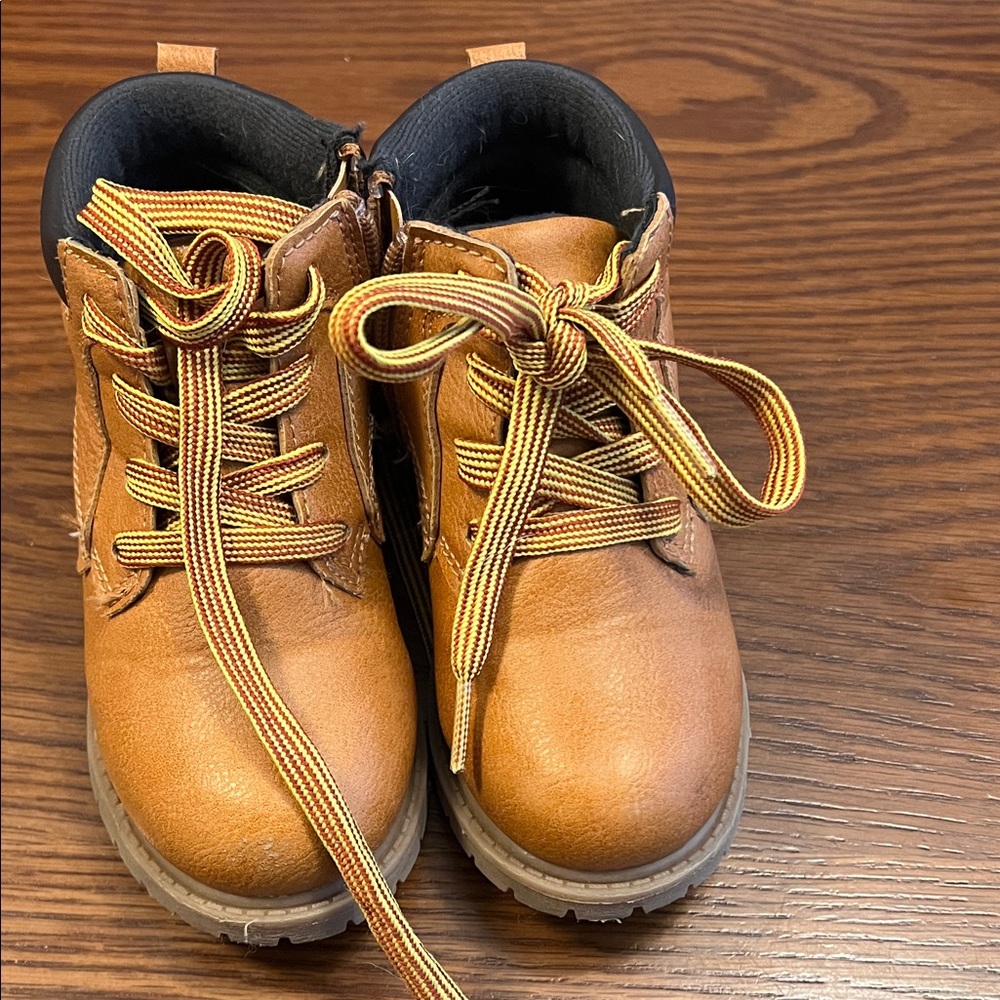 Carter's Brown Kids Boots with Striped Laces